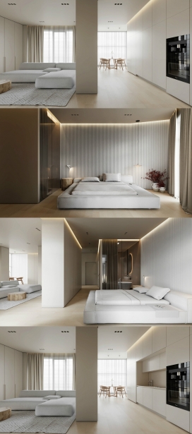 乌克兰80平米的公寓室内设计效果图