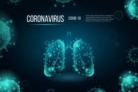 肺部感染冠状病毒概念科技图