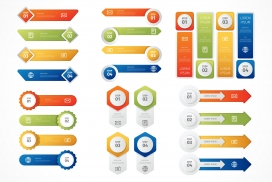 五彩集合信息图表元素