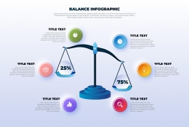 平衡秤信息图表概念