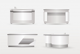 银白色公司柜台素材