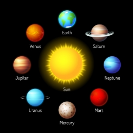 五彩卡通星球素材下载