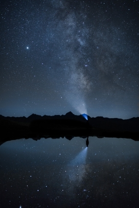 美丽的星空湖美景