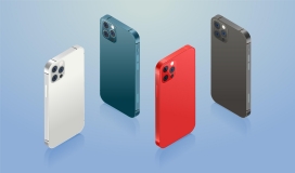 多角度多色彩的iPhone12手机素材下载