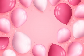 粉红色氢气球素材下载