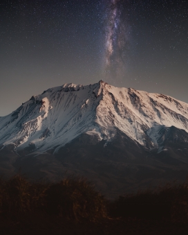 冬季富士山星空美图