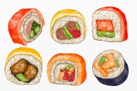 新鲜的日本寿司料理素材下载