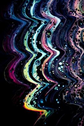彩色斑斓的波浪水花图