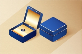 蓝色珠宝首饰包装盒素材下载