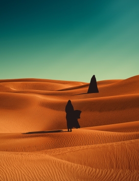 金色波浪线沙漠图片