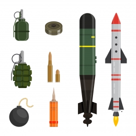 卡通火箭导弹手榴弹子弹素材下载