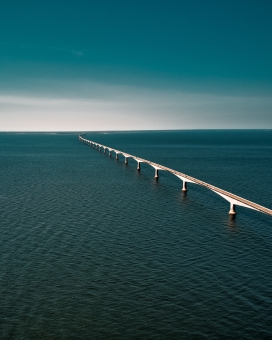 美丽的跨海大桥风景图