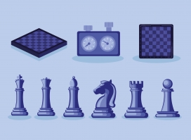 蓝色国际象棋素材下载