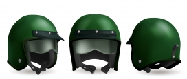 逼真的绿色摩托车安全帽头盔素材下载