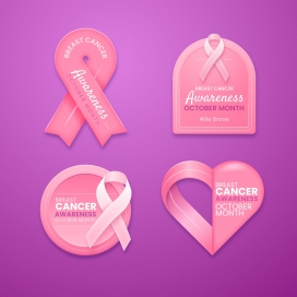 粉紫色的乳腺癌节日素材下载