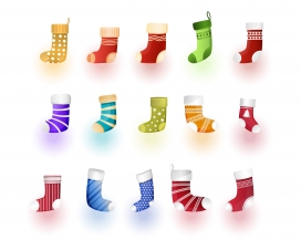 彩色圣诞节袜子素材下载