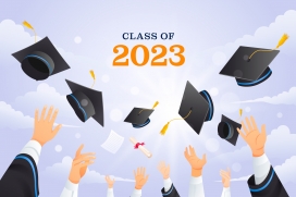 2023年学生扔帽子毕业海报素材下载