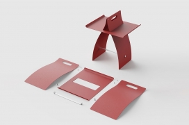 扁平包装模块式侧桌，节省空间，方便实用
