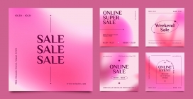 粉红色SALE折扣降价销售卡片素材