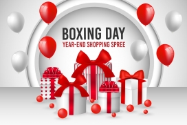 BOXING DAY-红色礼仪礼品礼物气球素材