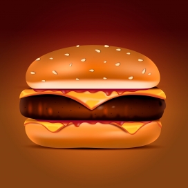 卡通三明治汉堡包快餐素材