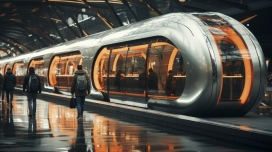 科技感十足的未来地铁动车