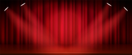 红色帷幕舞台窗帘素材