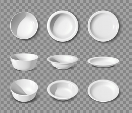 白色陶瓷餐具素材