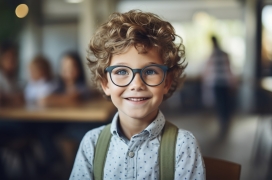 唯美国外戴眼镜的儿童人像摄影图