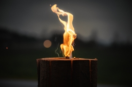 燃烧在木头上的火焰烈火