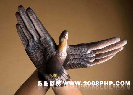 人体手势动物形象彩绘之手的艺术