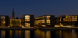 欧美The Copenhagen Waterfront at Night灯火通明高楼大厦建筑楼房摄影
