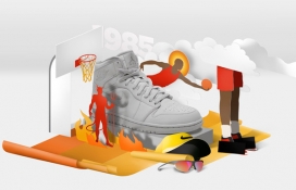 美国Jordan's History of Flight乔丹的飞行历史体育运动鞋插画