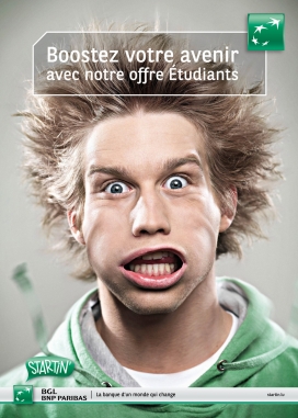 法国巴黎BNP Paribas银行创意平面广告-脸部变形