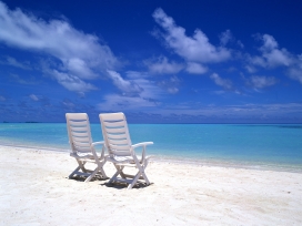 蓝天-白云-海-沙滩高清晰度假旅游圣地摄影欣赏