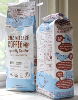 美国One Village Coffee英语字母咖啡包装