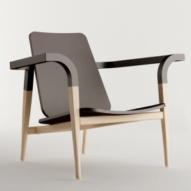 韩国设计师亨淑赵-弧形的框架和锥形腿的椅子