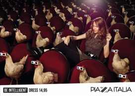 Piazza Italia意大利广场平面广告-鸡带3D眼镜