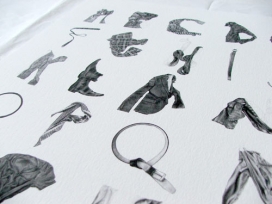 艺术家司徒惠顿设计-皱服装设计的字母