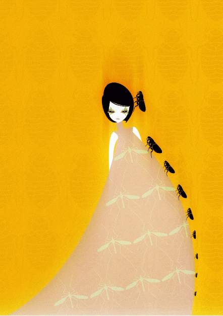 蝴蝶“姑娘”-昆虫人像插画-意大利帕尔马Cristian Grossi插画师作品---酷图编号5