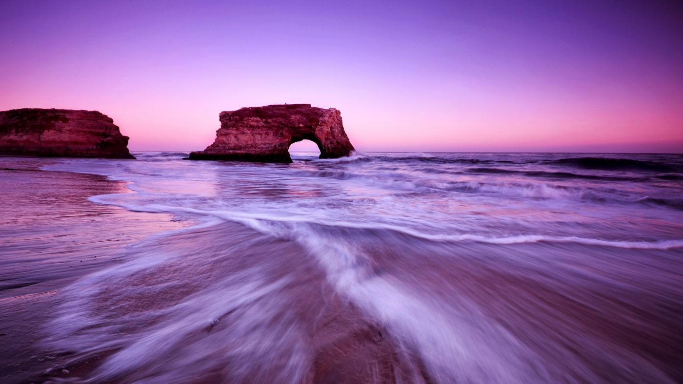 高清hd海滨波 大象石 紫色自然沙滩海边风景壁纸 欧莱凯设计网 08php Com