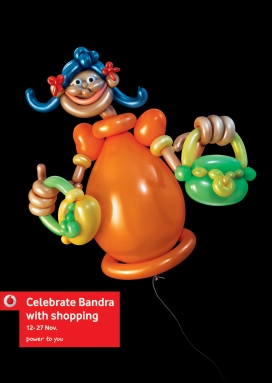 Vodafone沃达丰移动电话营办商平面广告-气球艺术