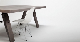 Dining table木制四条腿餐桌设计