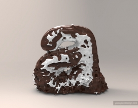 26个巧克力牛奶字母字体设计-美国Jesse Green设计师作品