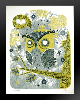 迷恋猫头鹰-凸版印刷插画-美国Alberto Cerriteno印刷公司出版