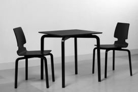 芬兰设计师Harri Koskinen设计-黑白椅子