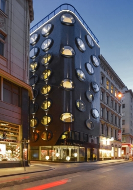 维也纳市中心马赛克外墙大椭圆形窗Topazz酒店-奥地利宝马建筑事务所工作室