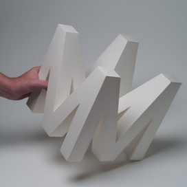 4D英文字母立体雕塑排版-巴塞罗那平面设计公司Lo Siento作品