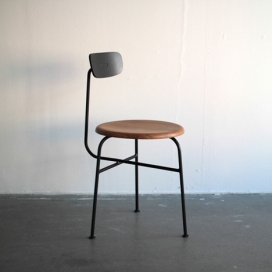 瑞典工作室设计-三脚凳靠背椅子