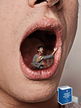 疯狂的嘴巴-FYNE教育平面广告